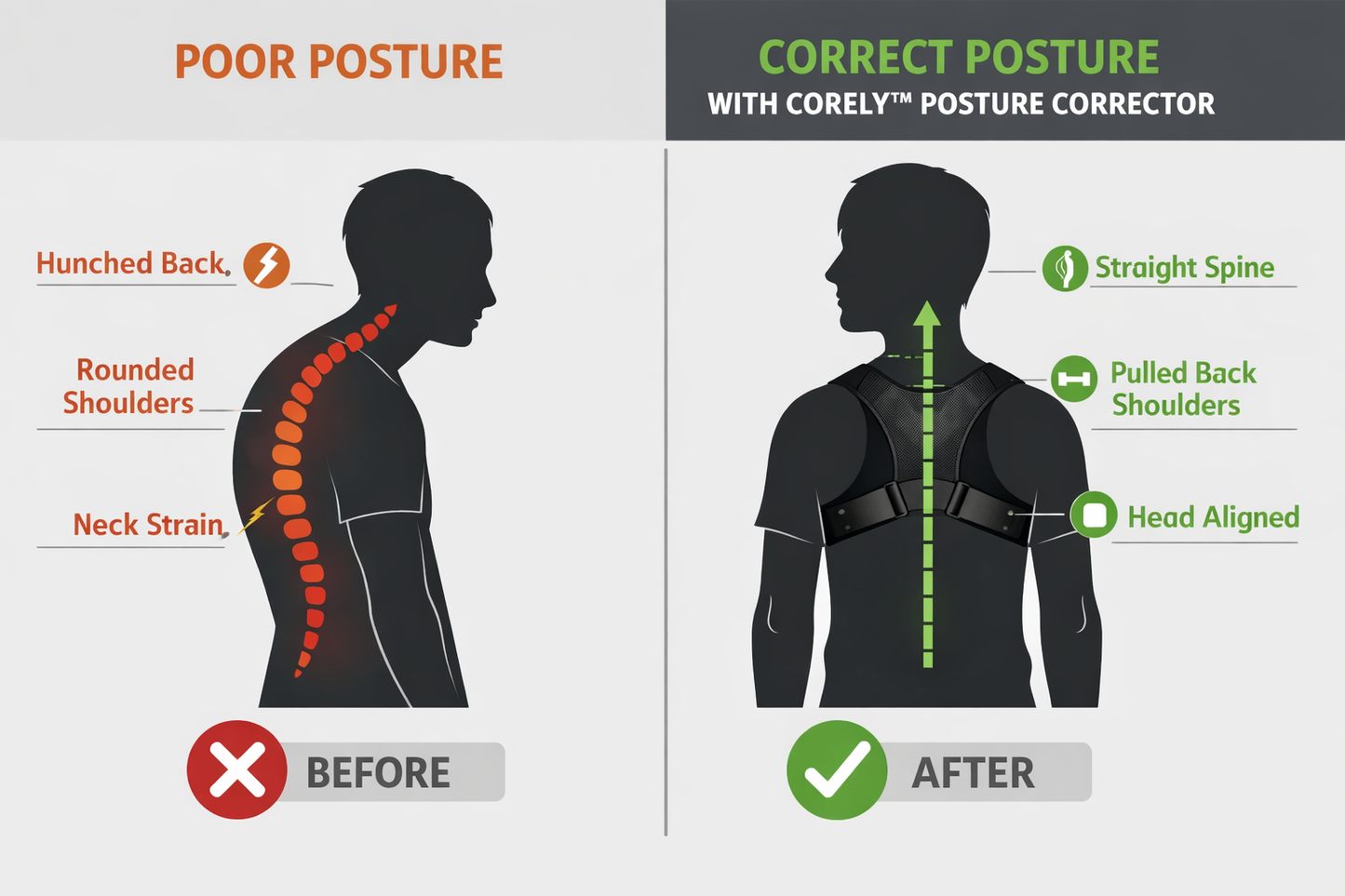 Corely™ Adjustable Posture Corrector Belt